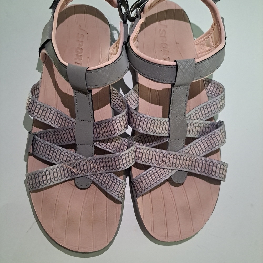 Elegant Gray and Pink Women's Sandals